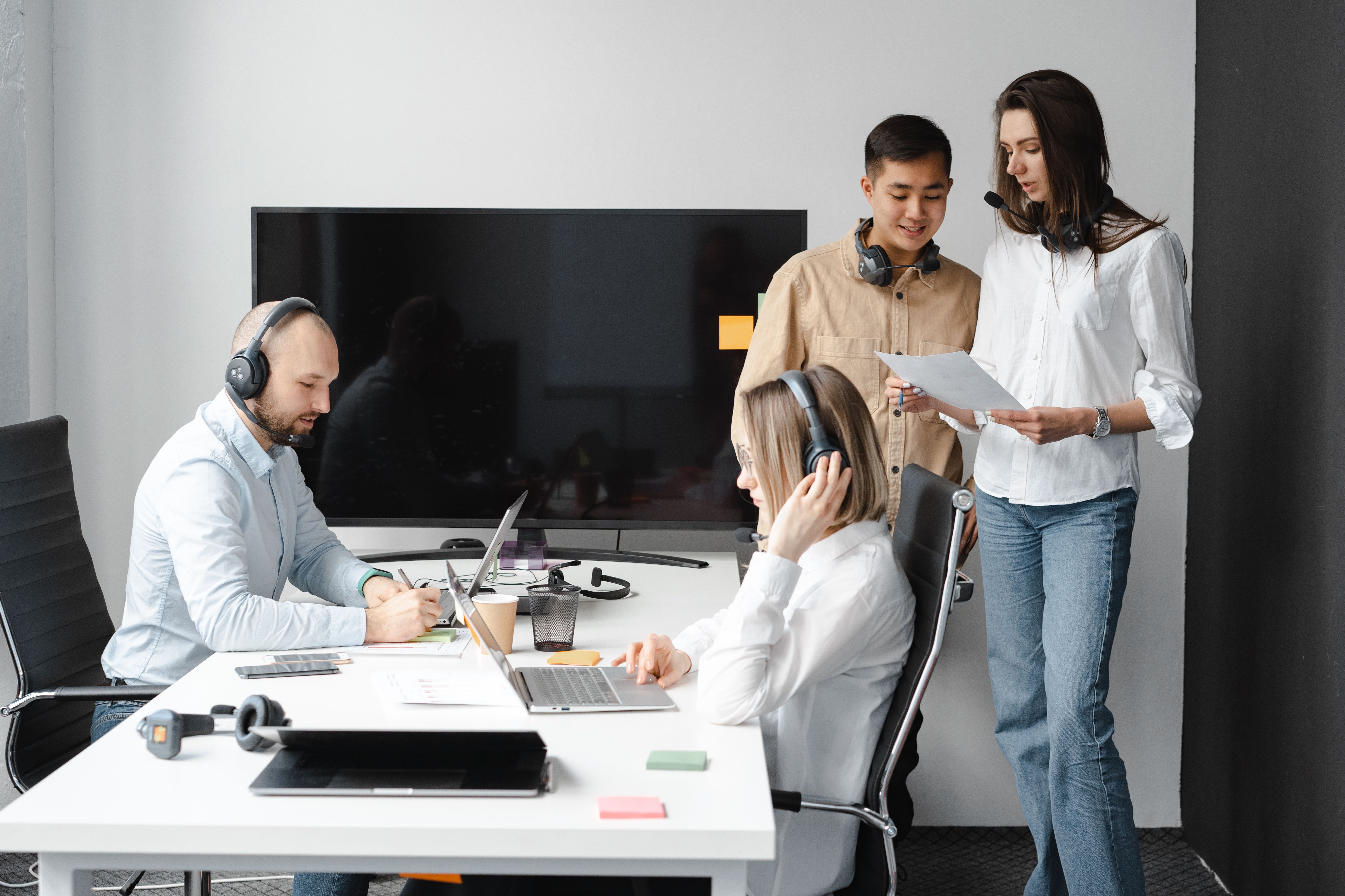 Talent Bridge recruiter on a video call, candid office moment